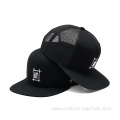 Custom Black Flat Bill Mesh Hat